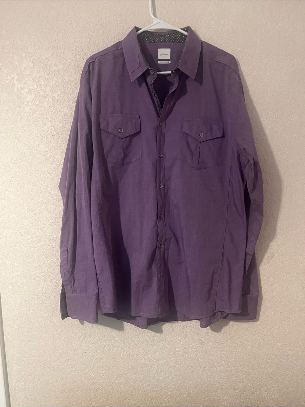 JB Holt Purple Men's Dress Shirt - Casual Button-Down XL